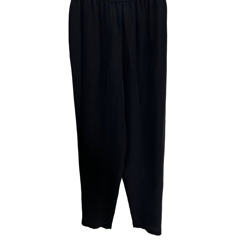 Woman’s Silk Pants Pullon SZS Elastic Waist Black Classic - Picture 2 of 8